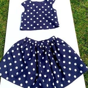 Girl's Pippa & Julie Meet & Greet Textured Crop Top & Skirt Set